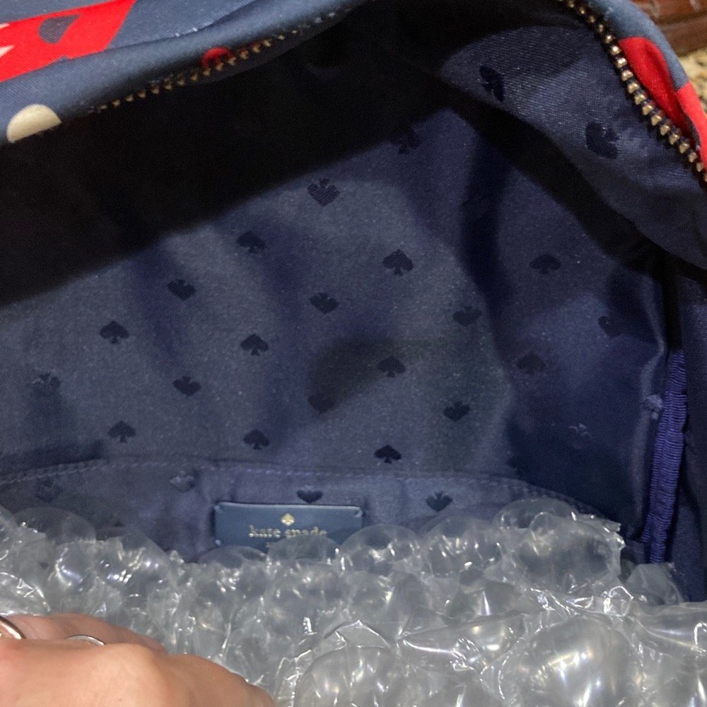 kate spade navy floral polka dot backpack - Picture 15 of 16